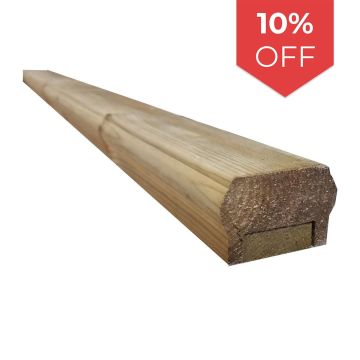 Snowdon Timber Treated Decking Handrail/Baserail (T) 45mm (W) 70mm (L) 2.39m - Pack of 5