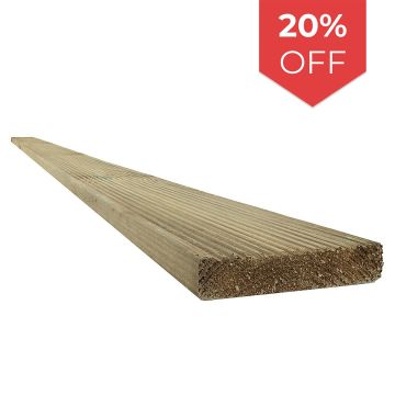 Snowdon Timber Treated Decking Board (T) 19mm (W) 95mm (L) 2.4m - Pack of 10