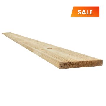 Snowdon Timber Treated Reject Extra-Wide Decking Board (T) 27mm (W) 145mm (L) 2.4m - Pack of 8