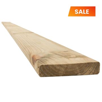 Snowdon Timber Treated Reject 4x1" Eased Edge Fence Board (T) 18mm (W) 90mm (L) 2.4m - 10 Pack