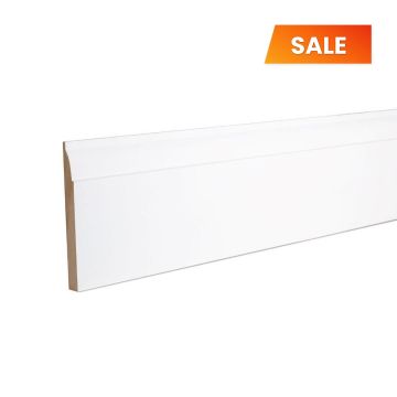 Snowdon Timber Primed MDF Ovolo Skirting Board (T) 14.5mm (W) 144mm (L) 2.4m - Pack of 2