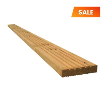 Snowdon Timber Dual Sided Treated Decking Board (T) 24mm (W) 120mm (L) 2.4m - Pack of 20