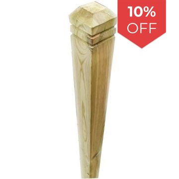 Snowdon Timber Treated Chamfered Decking Newel Post (H) 1.25m (W) 82mm 6 Pack