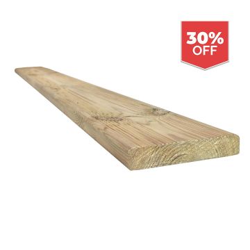Snowdon Timber Extra-Wide Reject Treated Decking Board (T) 27mm (W) 145mm (L) 2.4m - Pack of 8