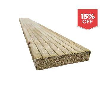 Snowdon Timber Factory Reject DB251208T10 Treated Decking Board (L) 2.4m (W) 120mm (T) 25mm 10 Pack