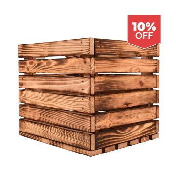Snowdon Timber Flamed Wooden Storage Crate (L) 37.5cm (W) 33cm (H) 32.5cm