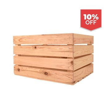 Snowdon Timber Natural Wooden Storage Crate (L) 50cm (W) 40cm (H) 30cm