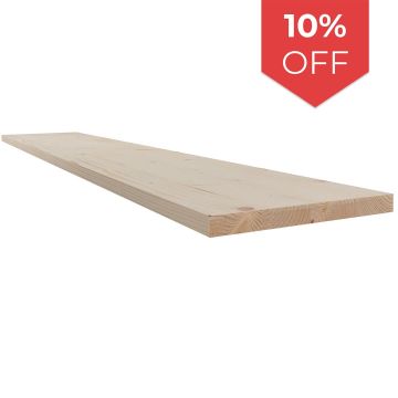 Snowdon Timber Spruce Furniture Board (T) 18mm (W) 200mm (L) 1150mm