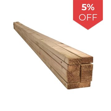 Snowdon Timber Treated 2x1" Batten (T) 19mm (W) 38mm (L) 2.4m - Pack of 10