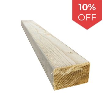Snowdon Timber Treated 3x2" Timber - Decking Joists (T) 45mm (W) 70mm (L) 2.4m - Pack of 5