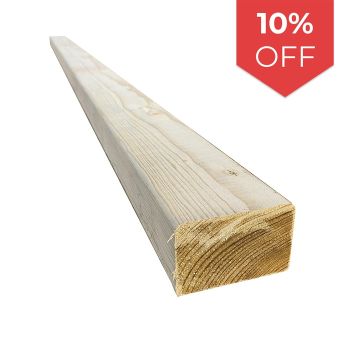 Snowdon Timber Treated 3x2" Timber - Decking Joists (T) 45mm (W) 70mm (L) 2.4m - Pack of 10