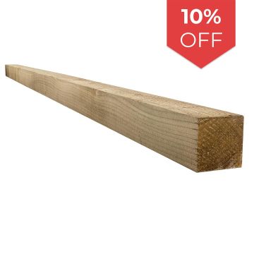 Snowdon Timber Treated 3x3" Fence Post (W) 75mm (H) 2.4m - Pack of 4