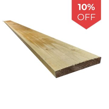 Snowdon Timber Treated 6x1" Gravel Board (T) 22mm (W) 150mm (L) 2.4m - Pack of 10