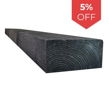 Snowdon Timber Treated Black Sleeper (H) 95mm (W) 195mm (L) 2.4m - Pack of 10