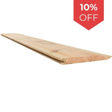 Snowdon Timber Treated Tongue and Groove Shiplap Cladding (T) 12mm (W) 120mm (L) 2.4m - Pack of 10