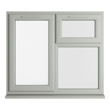 Crystal uPVC Window Triple Glazed Agate/White A+ Rated Left Hand Side Hung Next to a Top Opener Over a Fixed Light Clear Glazing