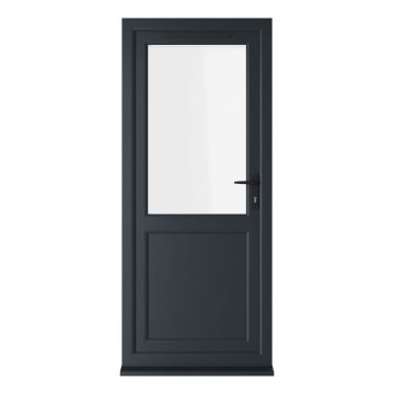 Crystal Triple Glazed Single Door Half panel Grey/White LH Clear