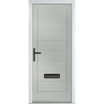 Crystal GRP Front door Monza Solid Agate Grey 920mm x 2090mm Open in Right hand No Glass
