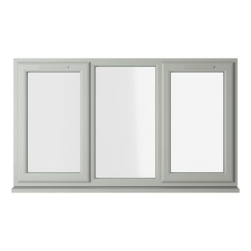 Crystal uPVC Window Triple Glazed Agate/White A+ Rated Left and Right Hand Side Hung Fixed Center Clear Glazing
