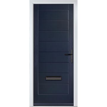 Crystal GRP Front door Monza Solid Blue 920mm x 2090mm Open in Left hand No Glass