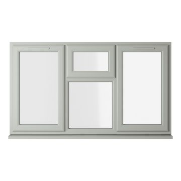 Crystal uPVC Window Triple Glazed Agate/White A+ Rated Left and Right Hand Side Hung Top Opener Over a Fixed Light Centre Clear Glazing