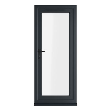 Crystal Triple Glazed Single Door Full glass Grey/White RH Clear