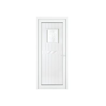 Crystal uPVC Front Door Small square glass Chatsworth White Left Hand Obscure Glass 920x2090mm