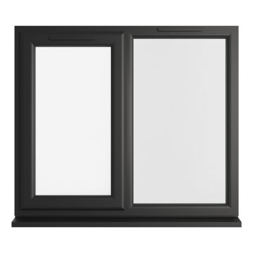 Crystal uPVC Window Double Glazed Black/White A Rated Left Hand Side Hung Next to a Fixed Light Clear Glazing