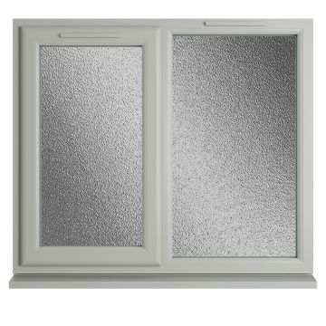 Crystal uPVC Window Double Glazed Agate/White A Rated Left Hand Side Hung Next to a Fixed Light Obscure Glazing