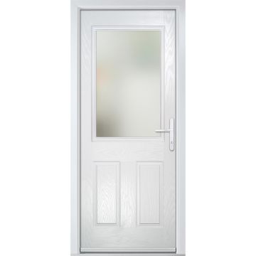 Crystal GRP Front door Back Door White 920mm x 2090mm Open in Left hand Stipolytte Glass