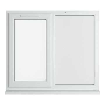 Crystal uPVC Window White A Rated Left Hand Side Hung Next to a Fixed Light Clear Glazing