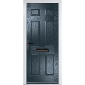 Crystal GRP Front door Muirfield solid Anthracite Grey 890mm x 2090mm Open in Right hand None Glass