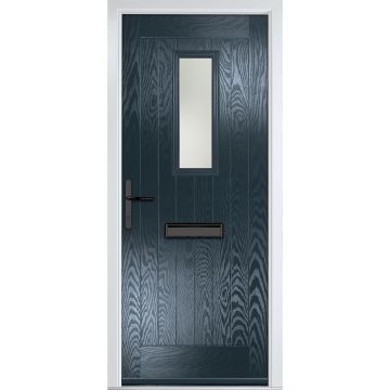 Crystal GRP Front door Sunningdale Anthracite Grey 920mm x 2090mm Open in Right hand Stipolytte Glass