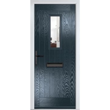 Crystal GRP Front door Sunningdale Anthracite Grey 890mm x 2090mm Open in Right hand Clear Glass