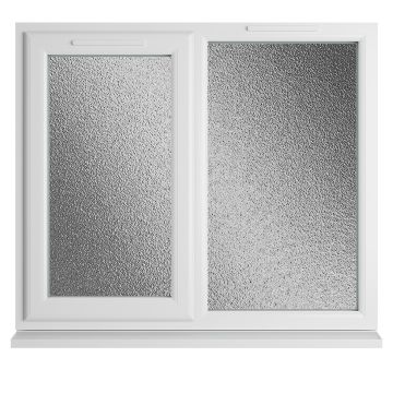 Crystal uPVC Window White A Rated Left Hand Side Hung Next to a Fixed Light Obscure Glazing