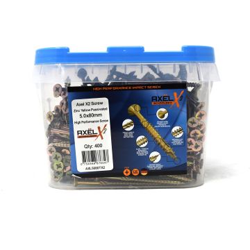 Axel High Performance Woodscrews (Dia) 5.0mm (L) 80mm - Tub of 400