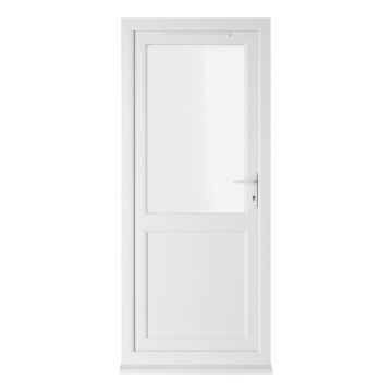 Crystal Triple Glazed Single Door Half panel White LH Clear