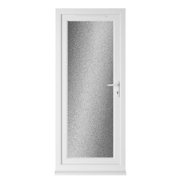 Crystal Triple Glazed Single Door Full glass White LH Obscure
