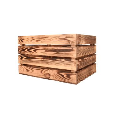 Snowdon Timber Flamed Wooden Storage Crate (H) 30cm (W) 40cm (L) 50cm
