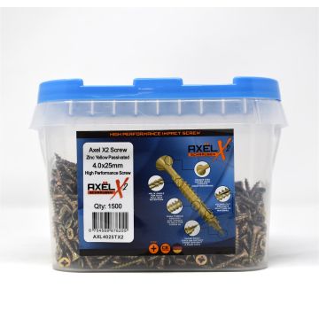 Axel High Performance Woodscrews (Dia) 4.0mm (L) 25mm - Tub of 1500