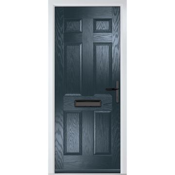 Crystal GRP Front door Muirfield solid Anthracite Grey 920mm x 2090mm Open in Left hand None Glass