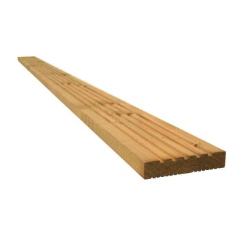 Snowdon Timber Dual Sided Treated Decking Board (T) 25mm (W) 120mm (L) 2.4m