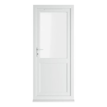 Crystal Triple Glazed Single Door Half panel White RH Clear