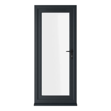 Crystal Triple Glazed Single Door Full glass Grey/White LH Clear