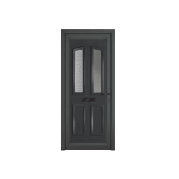 Crystal uPVC Front Door 4 panel 2 Glass Kensington Grey/White Left Hand Obscure Glass 920x2090mm
