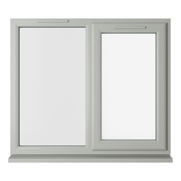 Crystal uPVC Window Triple Glazed Agate/White A+ Rated Right Hand Side Hung Next to a Fixed Light Clear Glazing