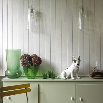 Snowdon Timber Clear Grade White Varnished T&G Cladding (T) 10mm (W) 90mm (L) 2.5m - Pack of 8