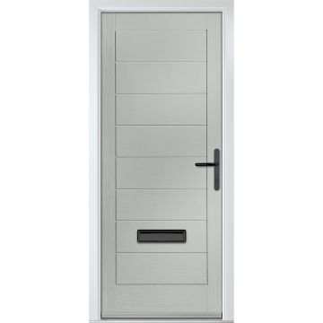 Crystal GRP Front door Monza Solid Agate Grey 890mm x 2090mm Open in Left hand No Glass