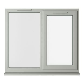 Crystal uPVC Window Double Glazed Agate/White A Rated Right Hand Side Hung Next to a Fixed Light Clear Glazing