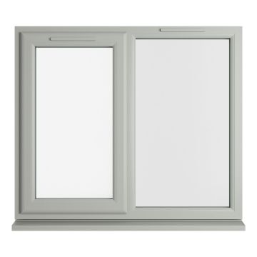 Crystal uPVC Window Double Glazed Agate/White A Rated Left Hand Side Hung Next to a Fixed Light Clear Glazing